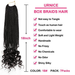 URNice Goddess Box Braids 18in lightweight material for all-day comfort