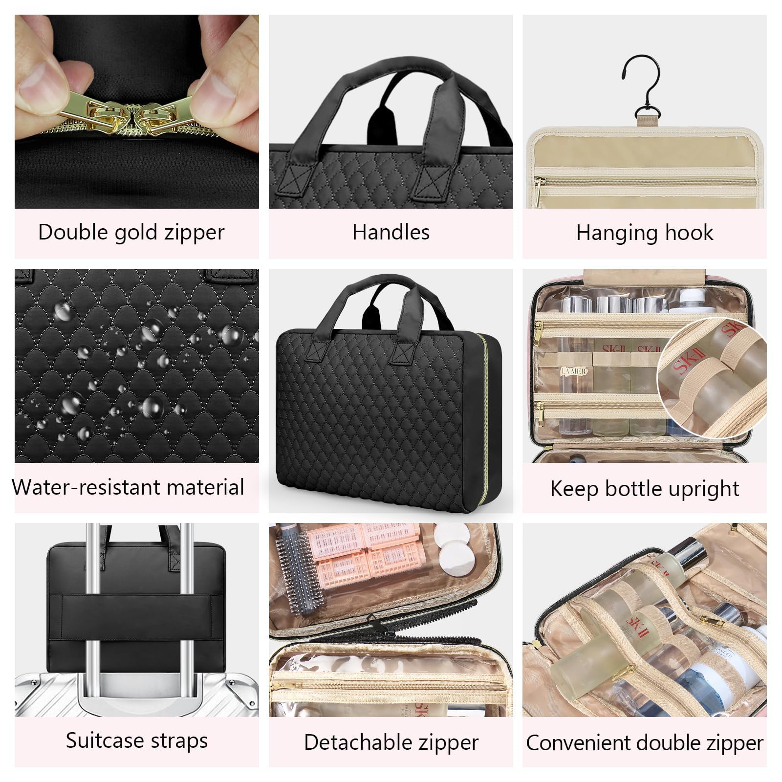 Urophylla bag with a gold zipper for smooth opening on the go.