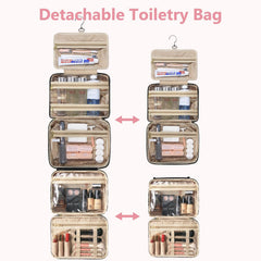 Urophylla bag with separate compartments keeps toiletries organized during travel.
