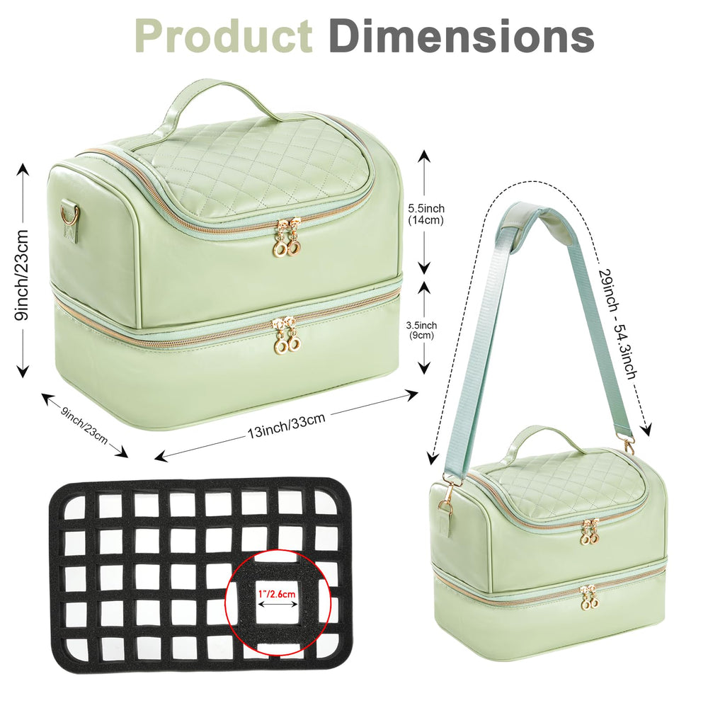 Uross Nail Polish Organizer Bag spacious 50-slot capacity keeps manicure collection organized