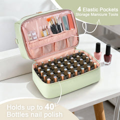 Uross Nail Polish Organizer Bag with top handle and strap for easy carrying