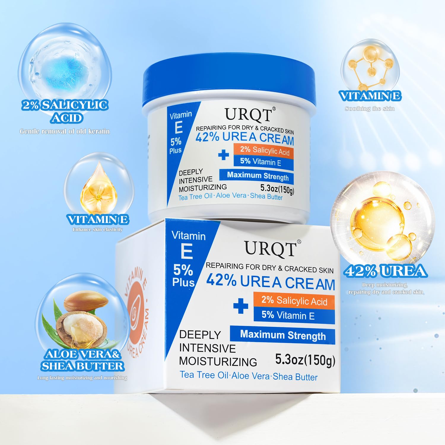 URQT crema urea 42 para codos piel más suave