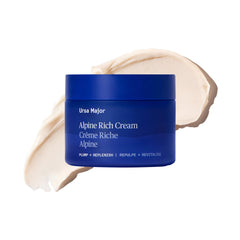 Ursa Major Alpine Rich Cream jar close-up showing rich hydration for dry skin