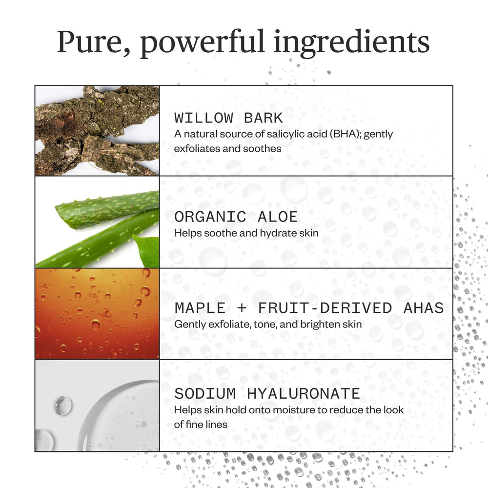 Ursa Major Essential Face Tonic close-up showing birch sap and aloe.