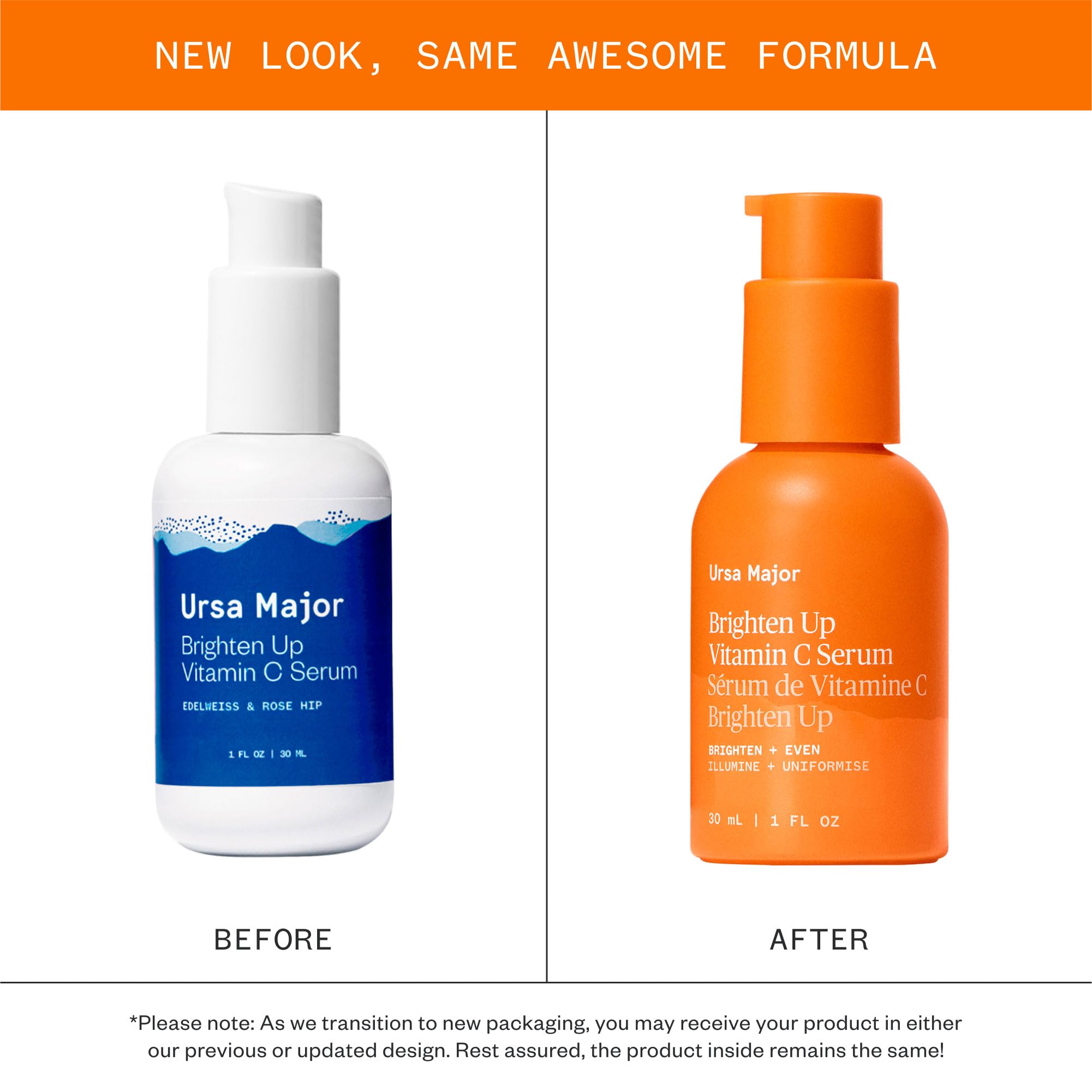 Ursa Major Brighten Up Serum dispense drops ready for application on clean skin