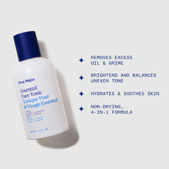 Ursa Major Essential Face Tonic label close-up highlighting natural ingredients.