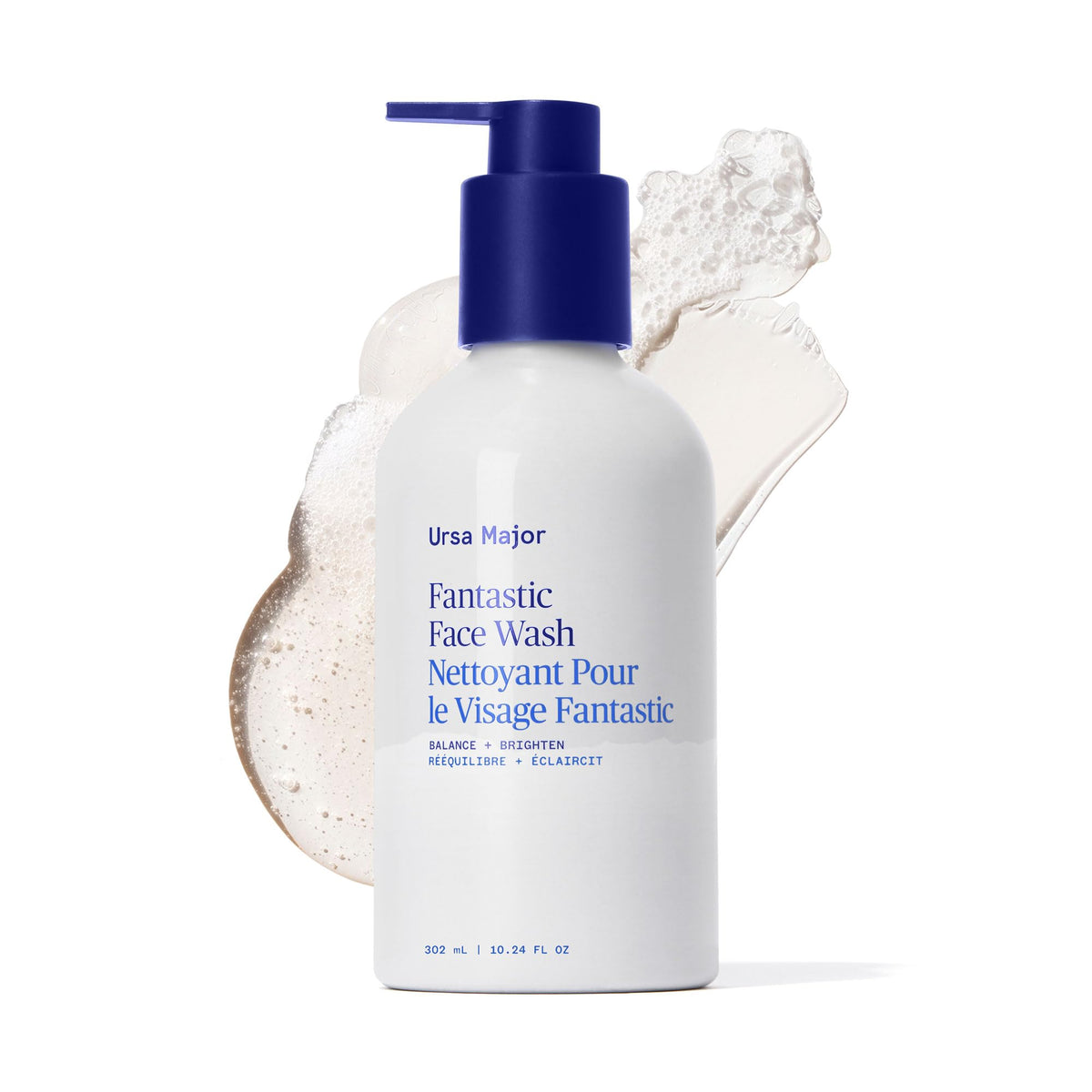 Ursa Major Fantastic Face Wash bottle pour for refreshed skin after workouts