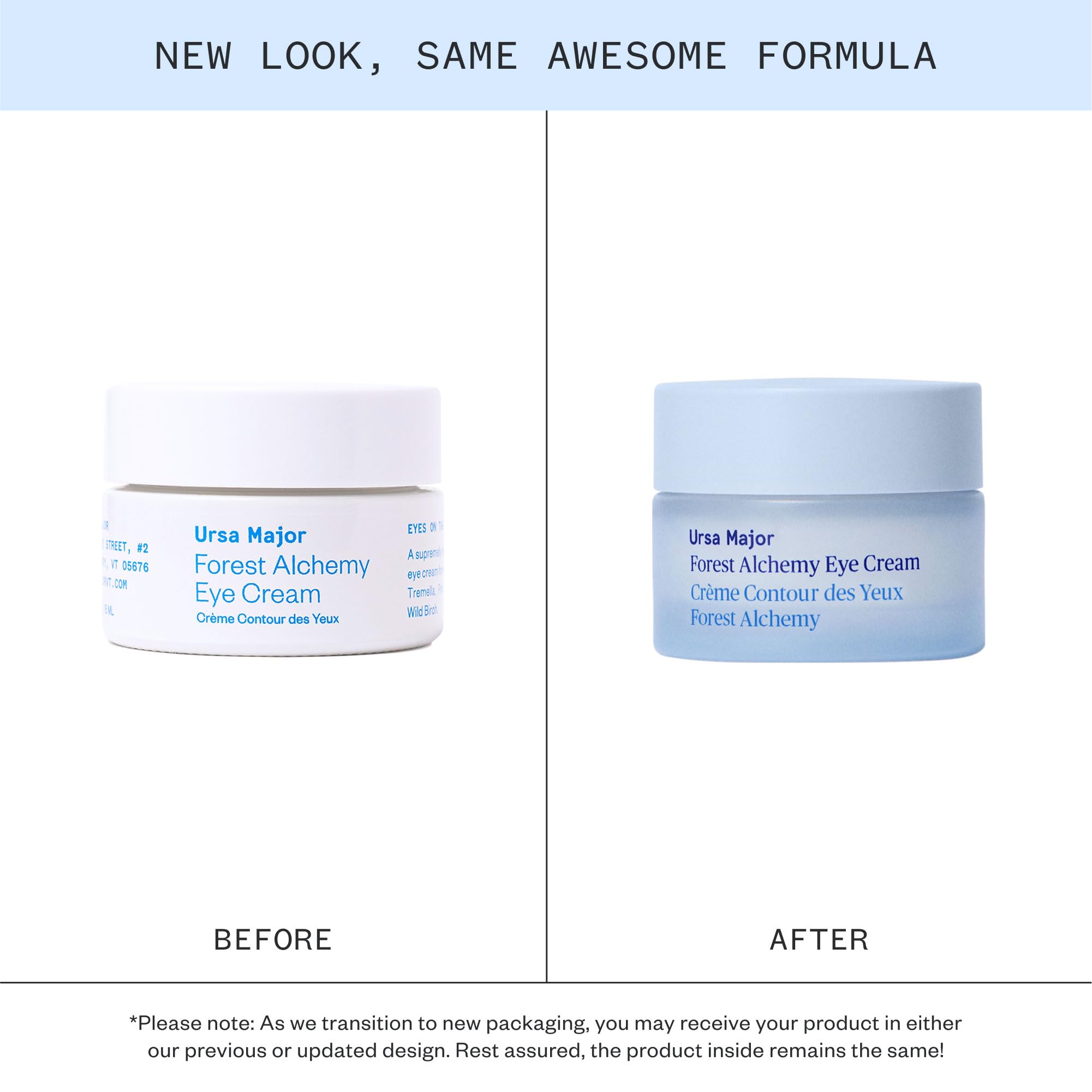 Ursa Major Forest Alchemy Eye Cream texture closeup highlights rich, nourishing cream.