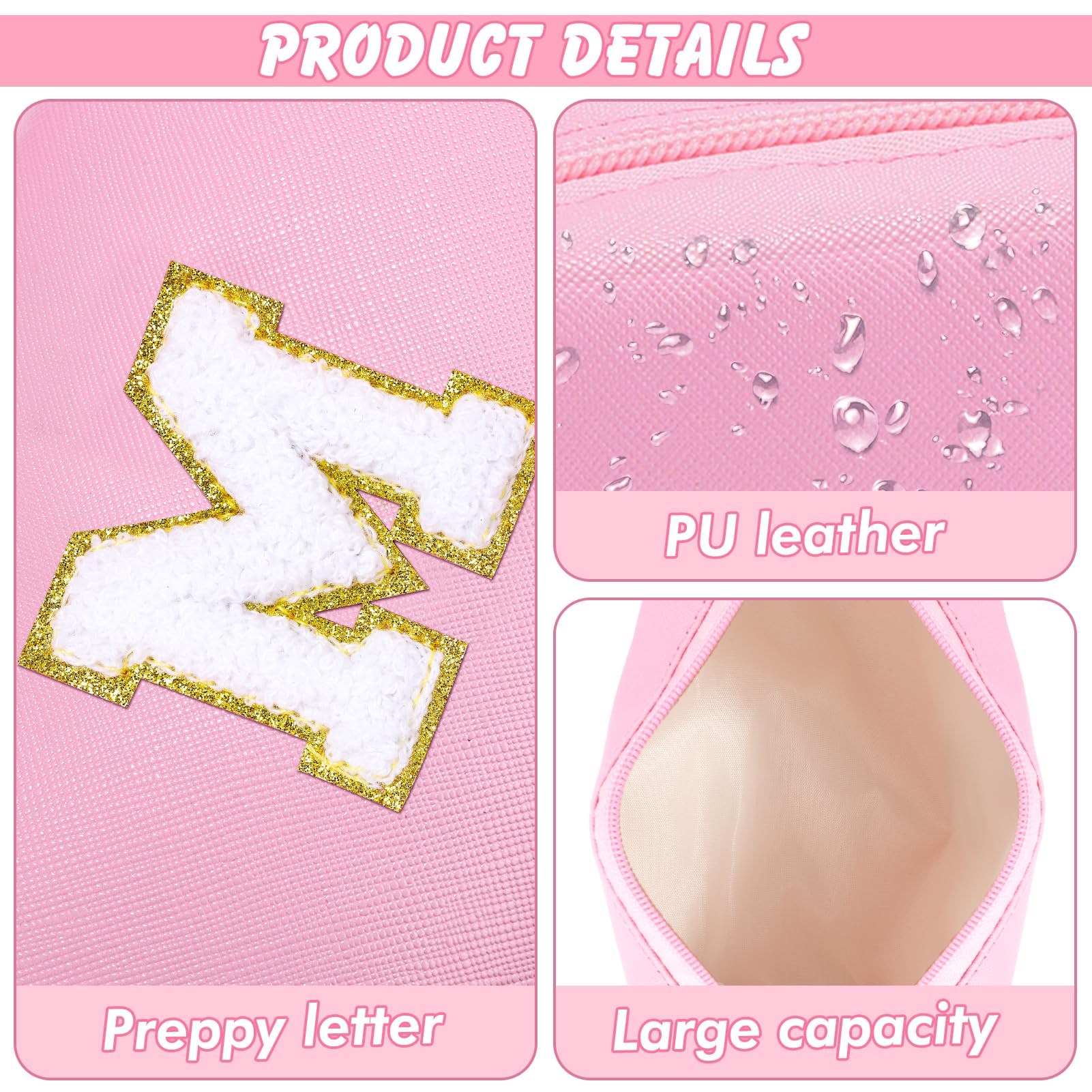 URSKYTOUS chenille letter pouch adds stylish flair while organizing small essentials.