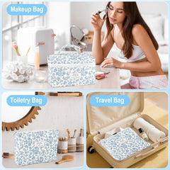 URSKYTOUS quilted makeup bag set medium fits brushes and creams