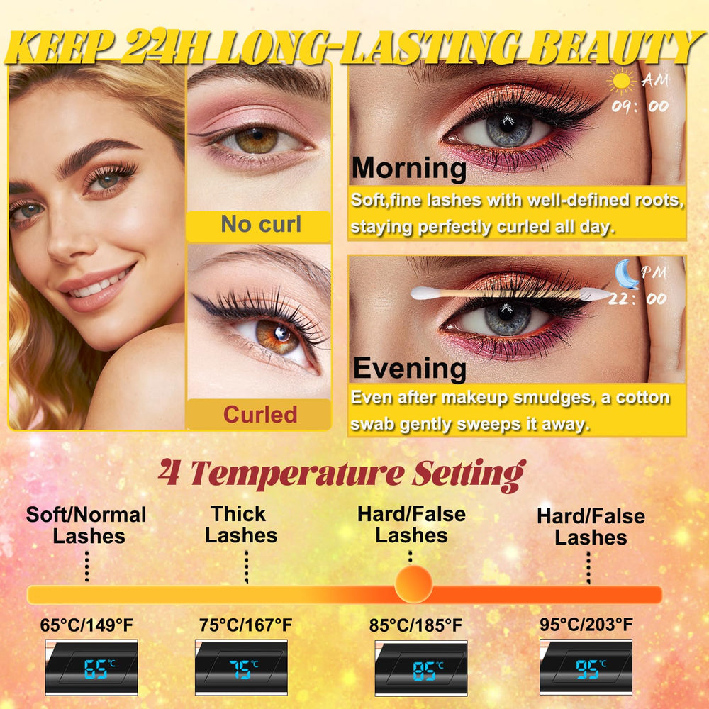 URSOBTF heated eyelash curler heats rapidly for quick, natural-looking curl.