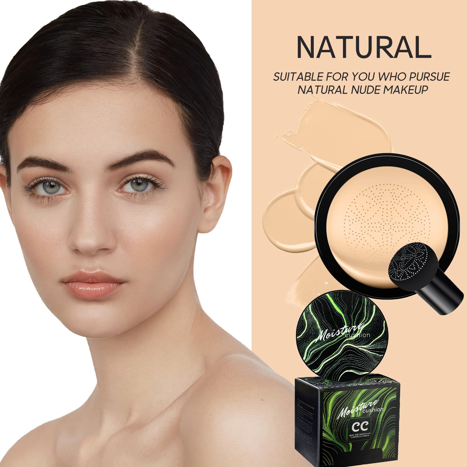 Ursoulney, dispensador cushion compacto para maquillaje cómodo.