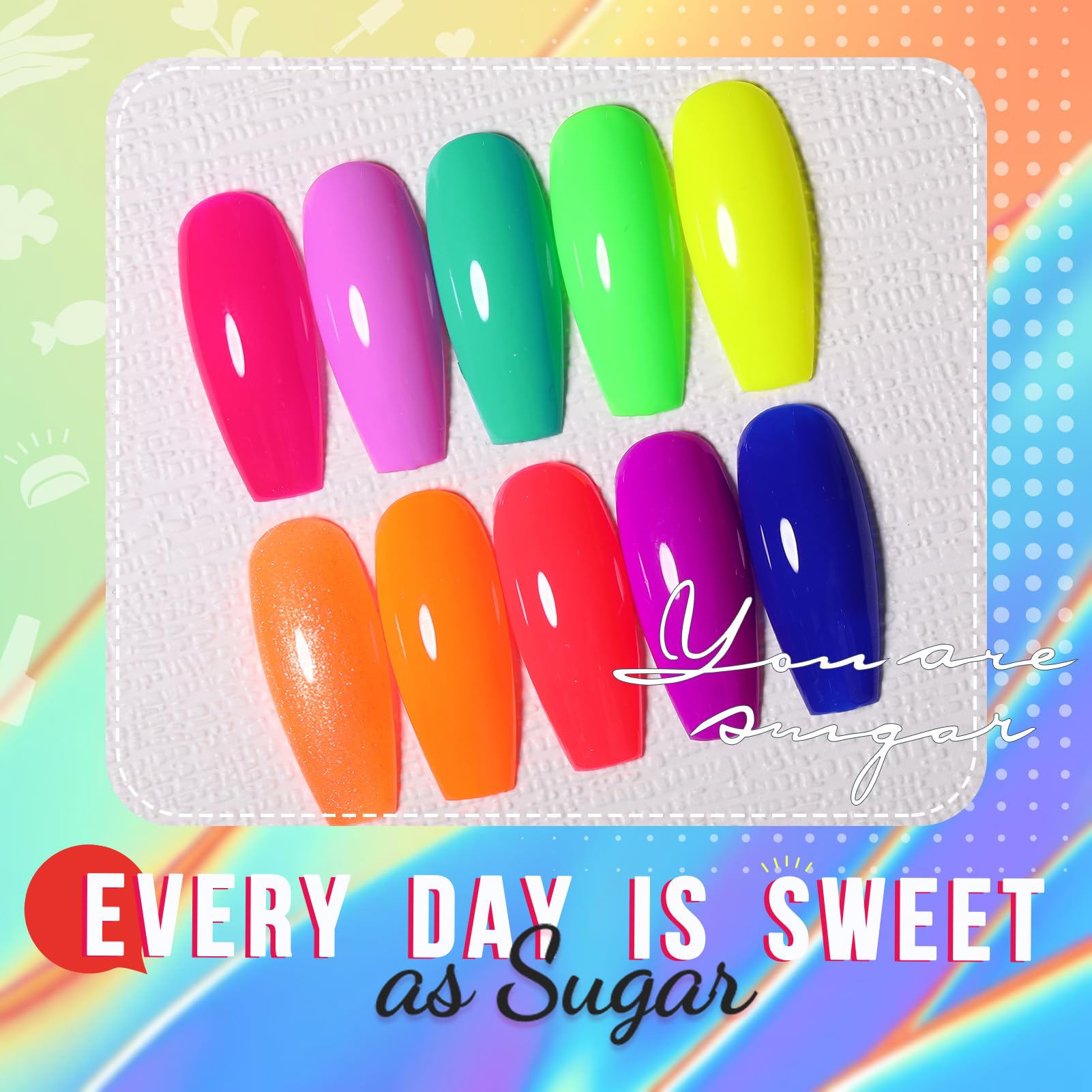 UR SUGAR púrpura neón aporta contraste elegante a las uñas.