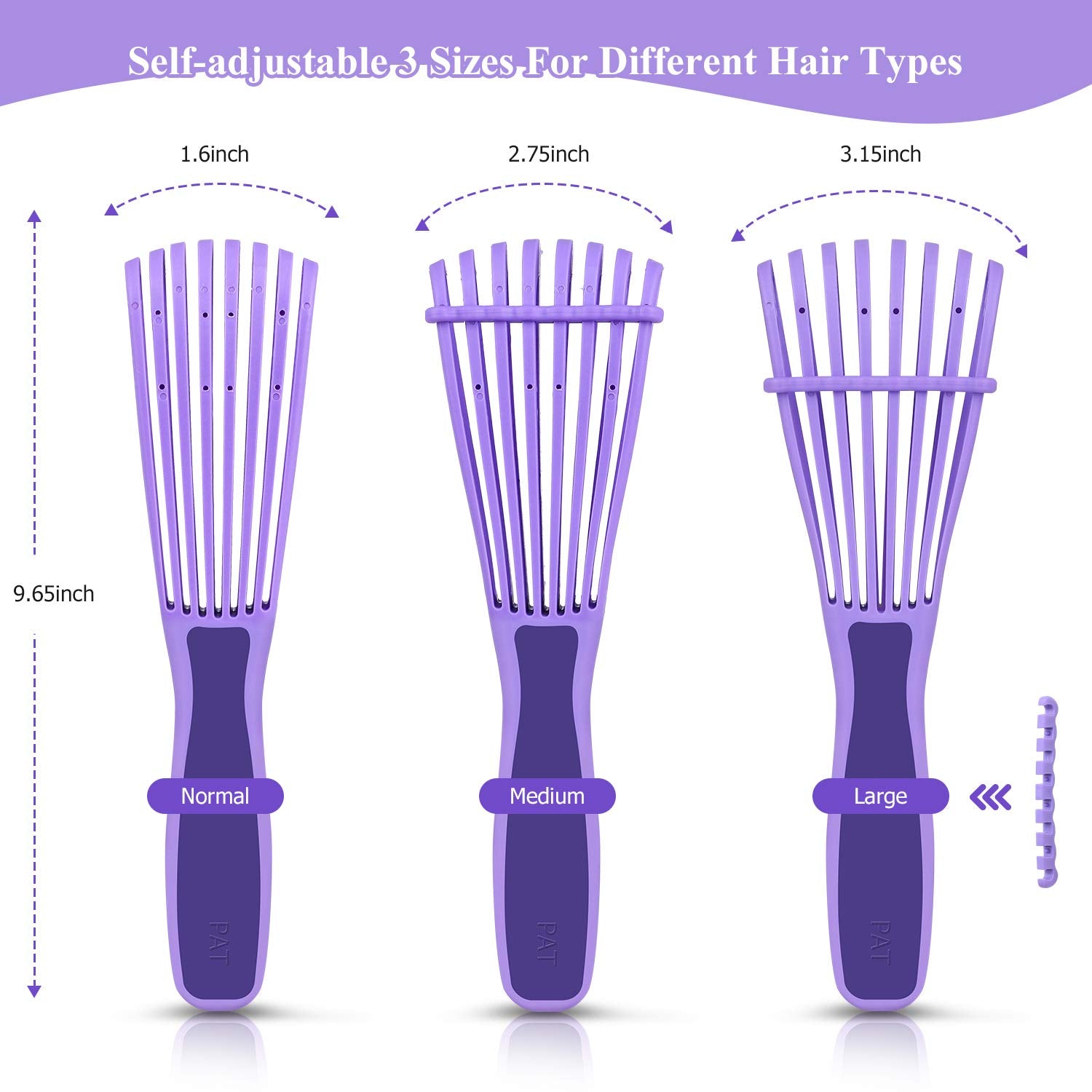 URTHEONE detangling brush with removable control bar for adjustable teeth.