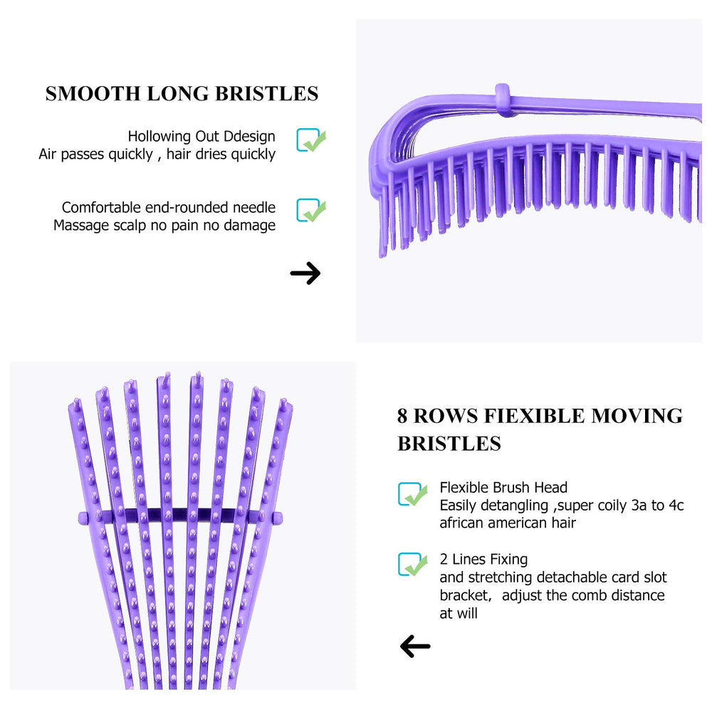 URTHEONE detangling brush with soft rubber handle for comfortable brushing.