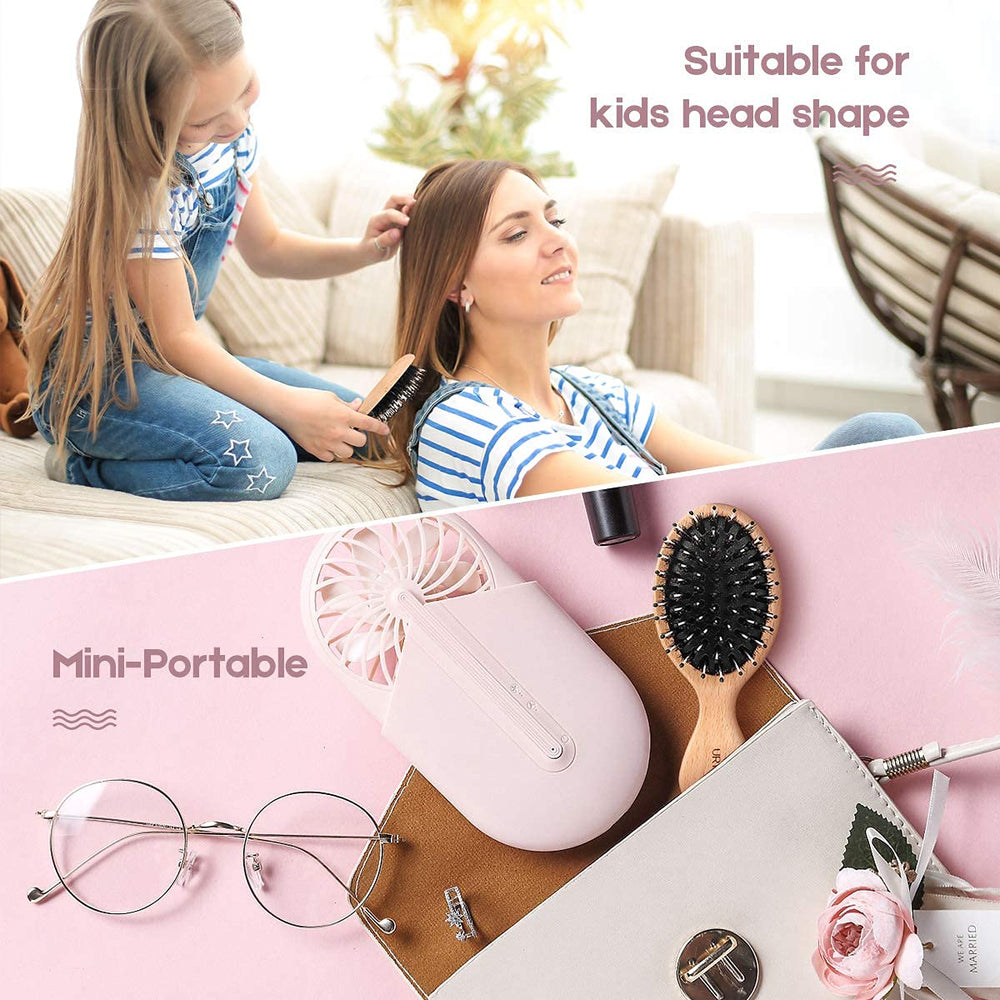 URTHEONE ergonomic wooden paddle supports comfortable daily brushing.