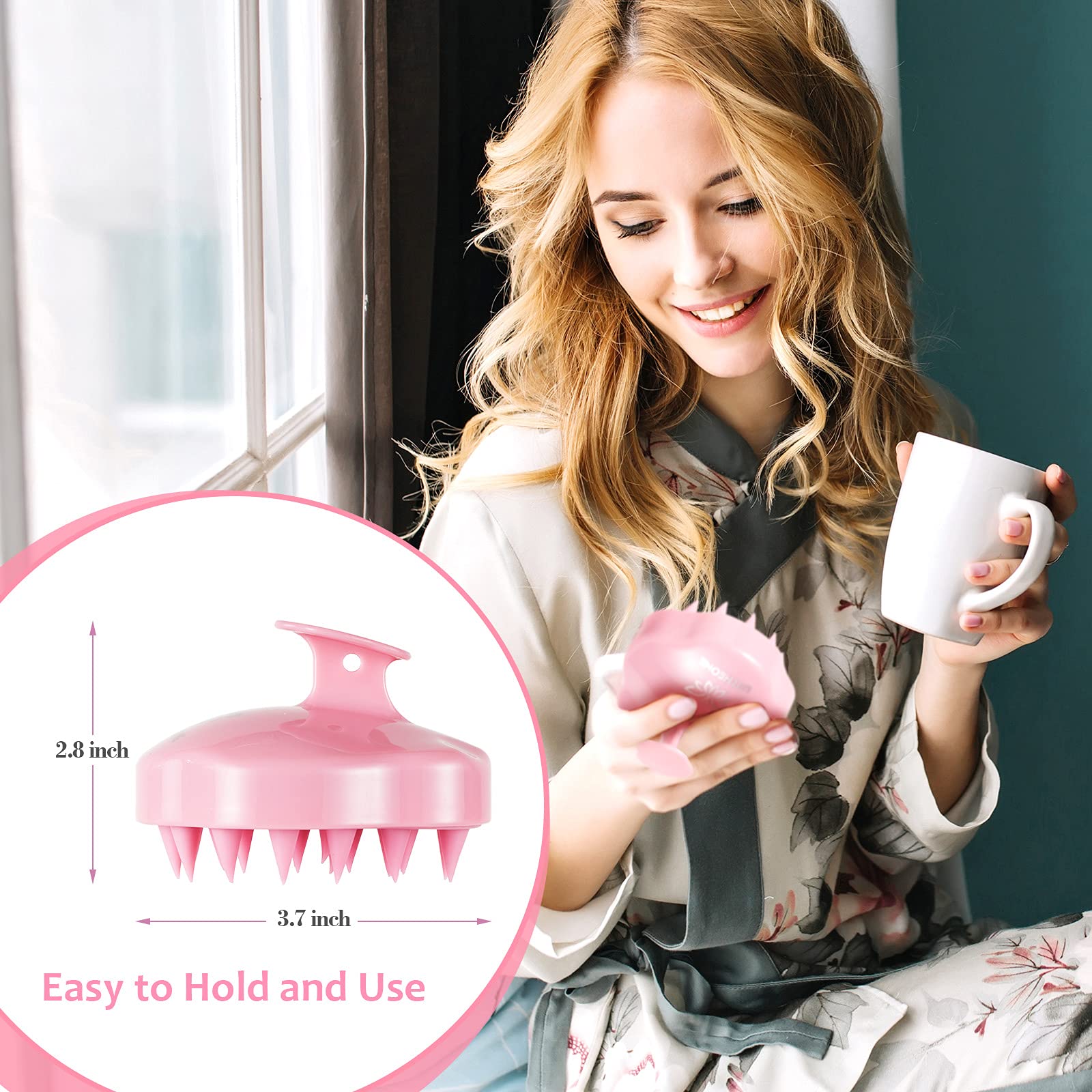 URTHEONE closeup of gentle silicone bristles for scalp contact