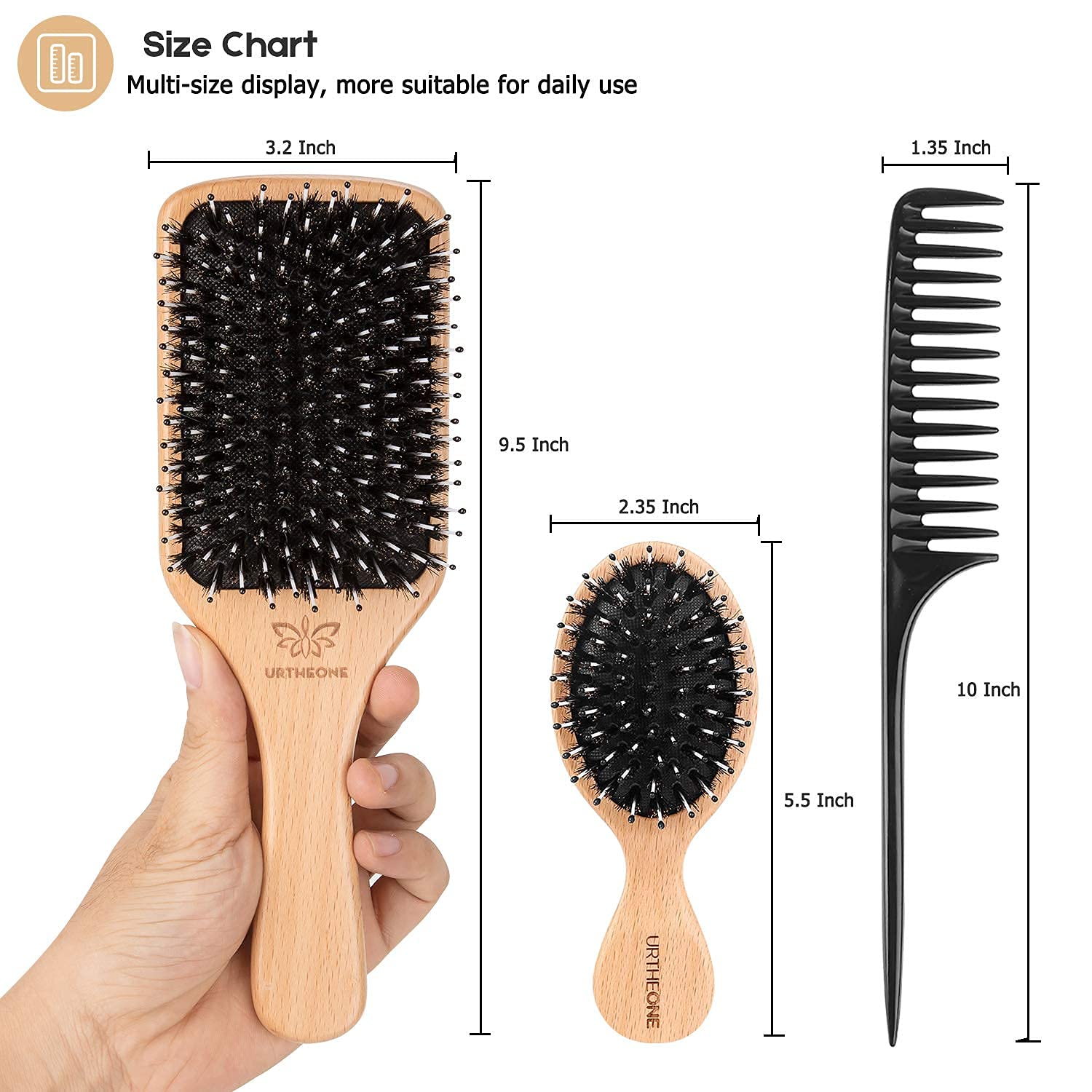 URTHEONE gift-ready brush set offers practical hair care for families.