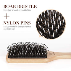 URTHEONE paddle brush with wooden handle offers ergonomic grip for daily styling.