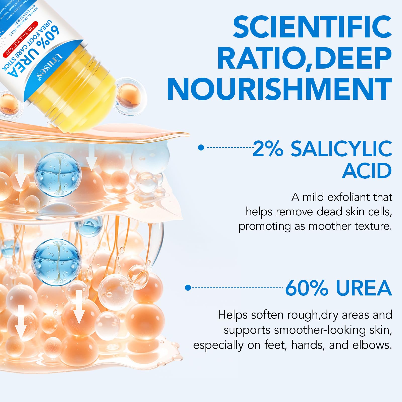 Uruses Urea foot care stick application is easy and mess-free