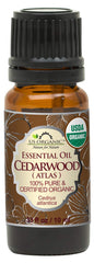 US Organic Aceite Esencial Cedro Atlas en frasco de 10 ml para aromaterapia relajante