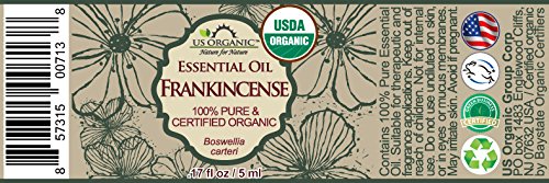 US Organic Frankincense and Myrrh combo pack shown for versatile uses in diffusers and skincare.