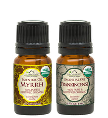 US Organic Frankincense oil bottle for calming aromatherapy and diffuse use.