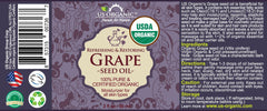 US Organic Grape Seed Oil amber glass bottle highlights nutrient-rich, lightweight skincare.