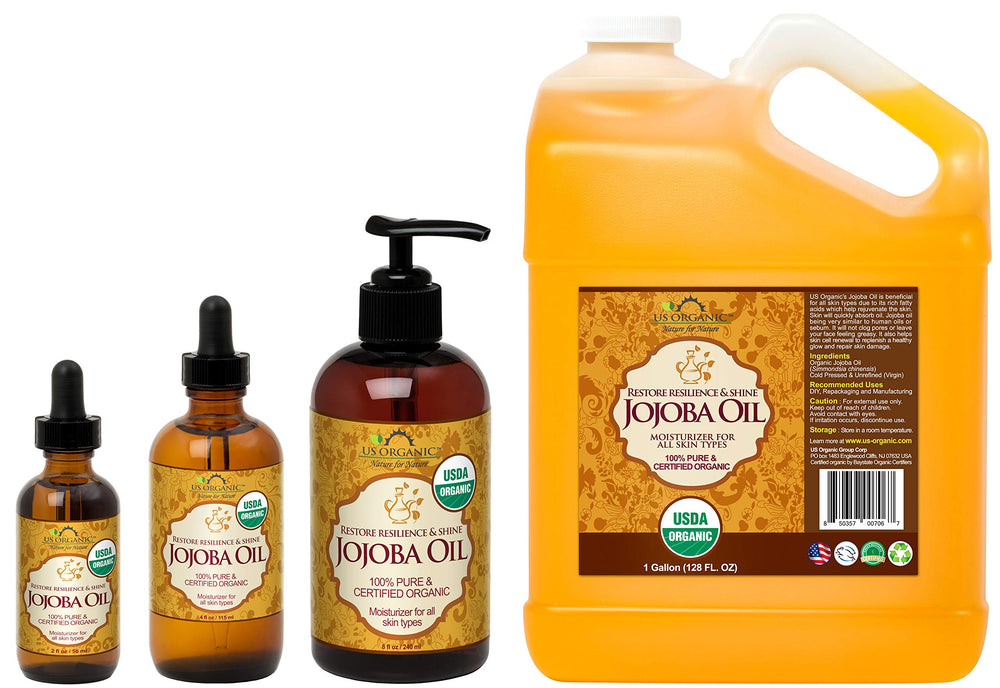 US Organic Jojoba Oil applied to face for lightweight hydration.