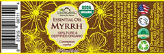 US Organic Myrrh oil bottle ideal for skin hydration and gentle massage.