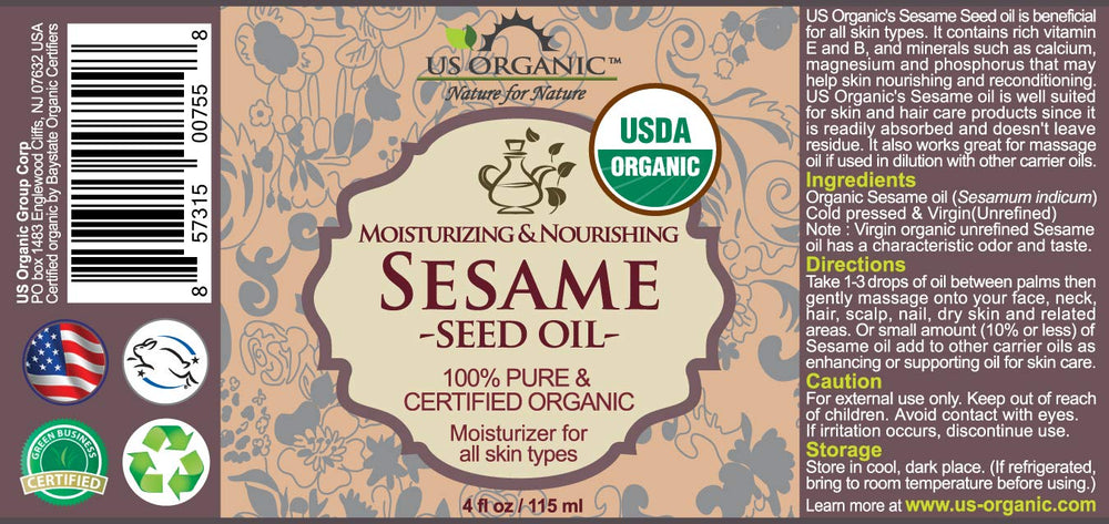 US Organic sesame oil dropper ideal for precise aromatherapy use