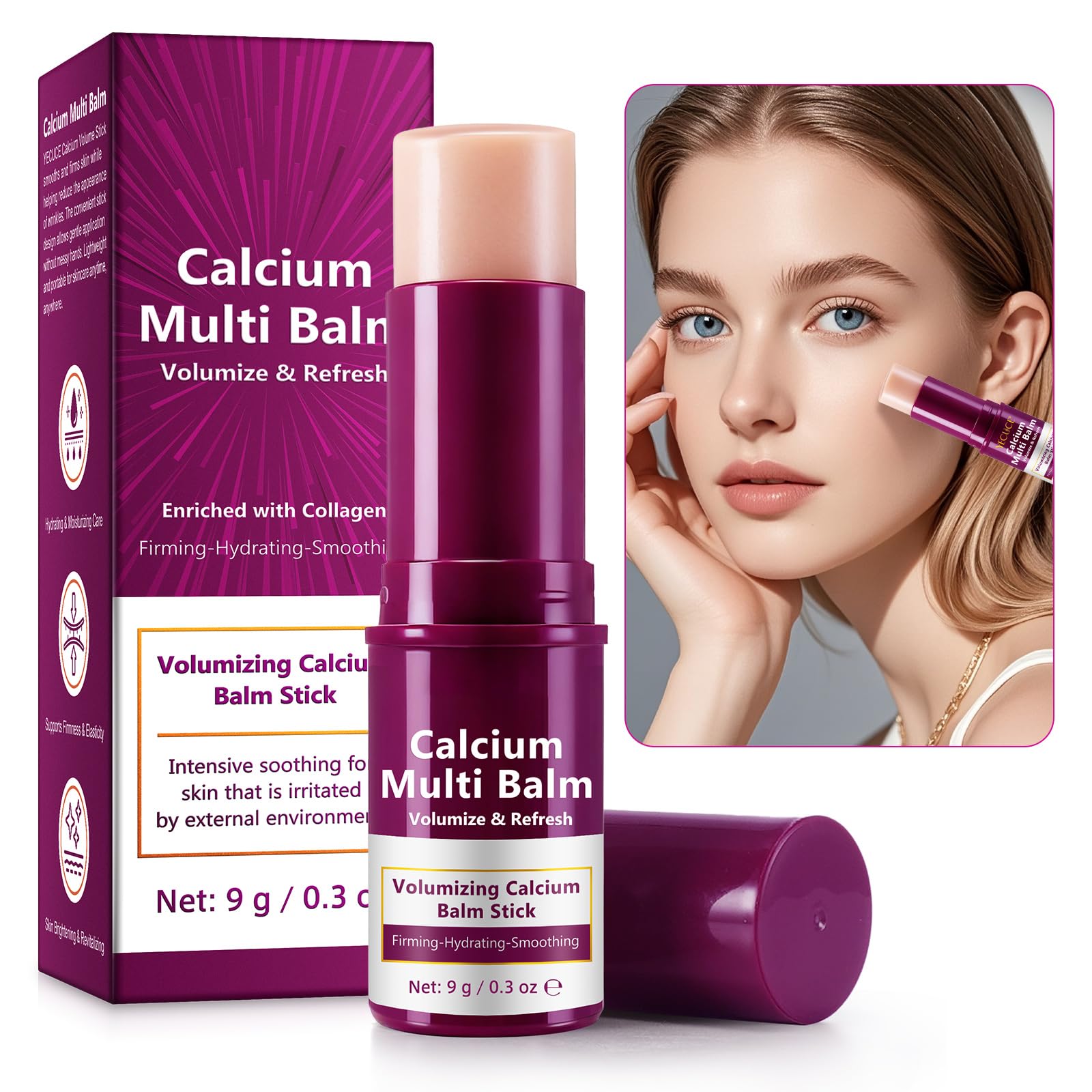 USBSREGARDS Calcium Multi Balm Stick packaging, compact on-the-go hydration solution.