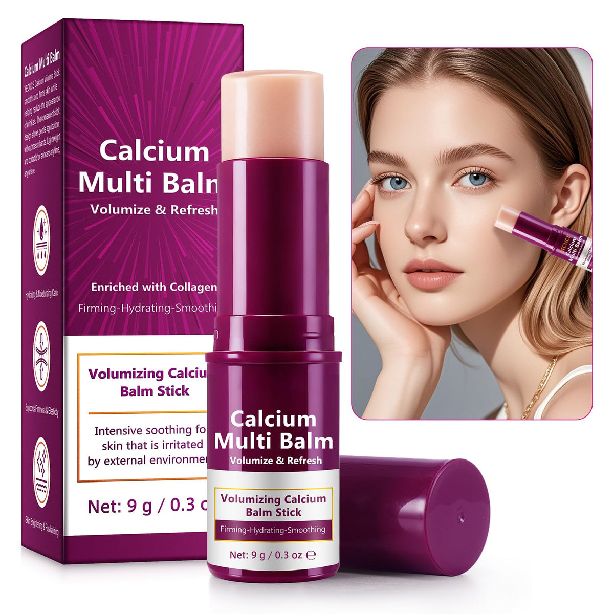 USBSREGARDS Calcium Multi Balm Stick packaging, compact on-the-go hydration solution.