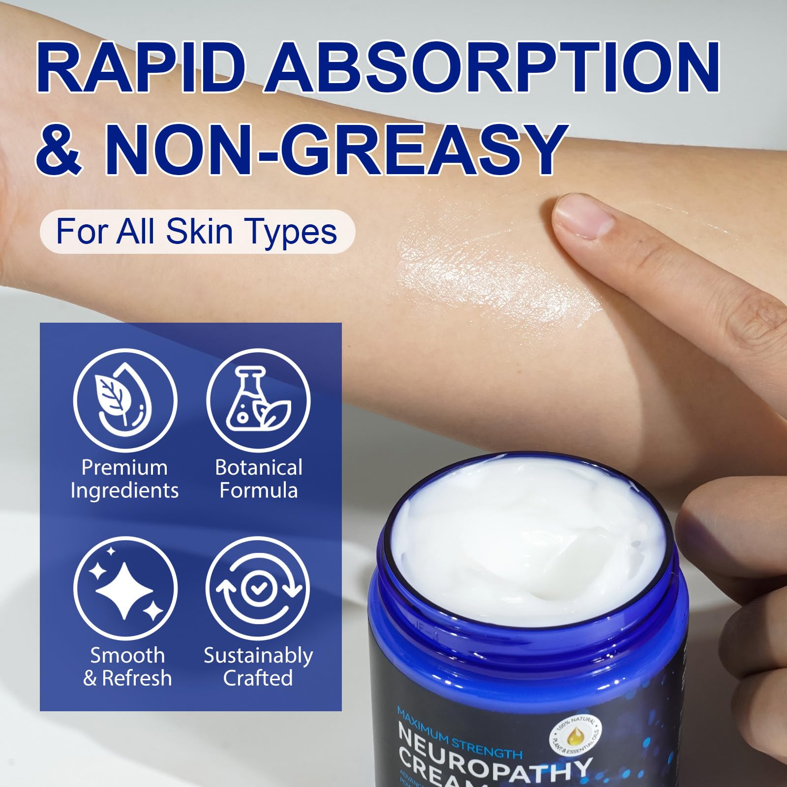 USBSREGARDS crema aplicación manos demuestra textura ligera y absorción rápida