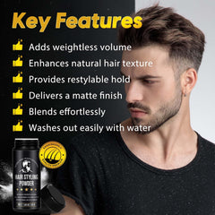 USBSREGARDS long-lasting hold powder maintains style all day.