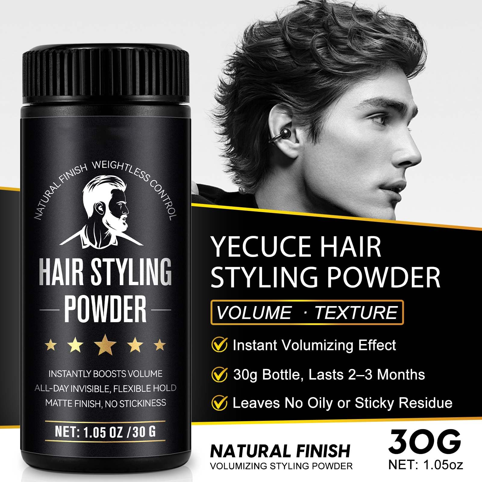 USBSREGARDS versatile powder for various hairstyles with soft feel.