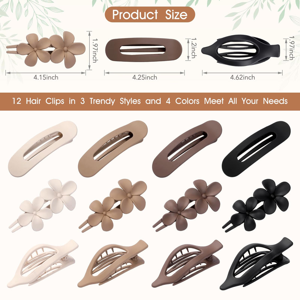 USDNICE duckbill barrettes show stylish three-style options for quick updos and secure holds.
