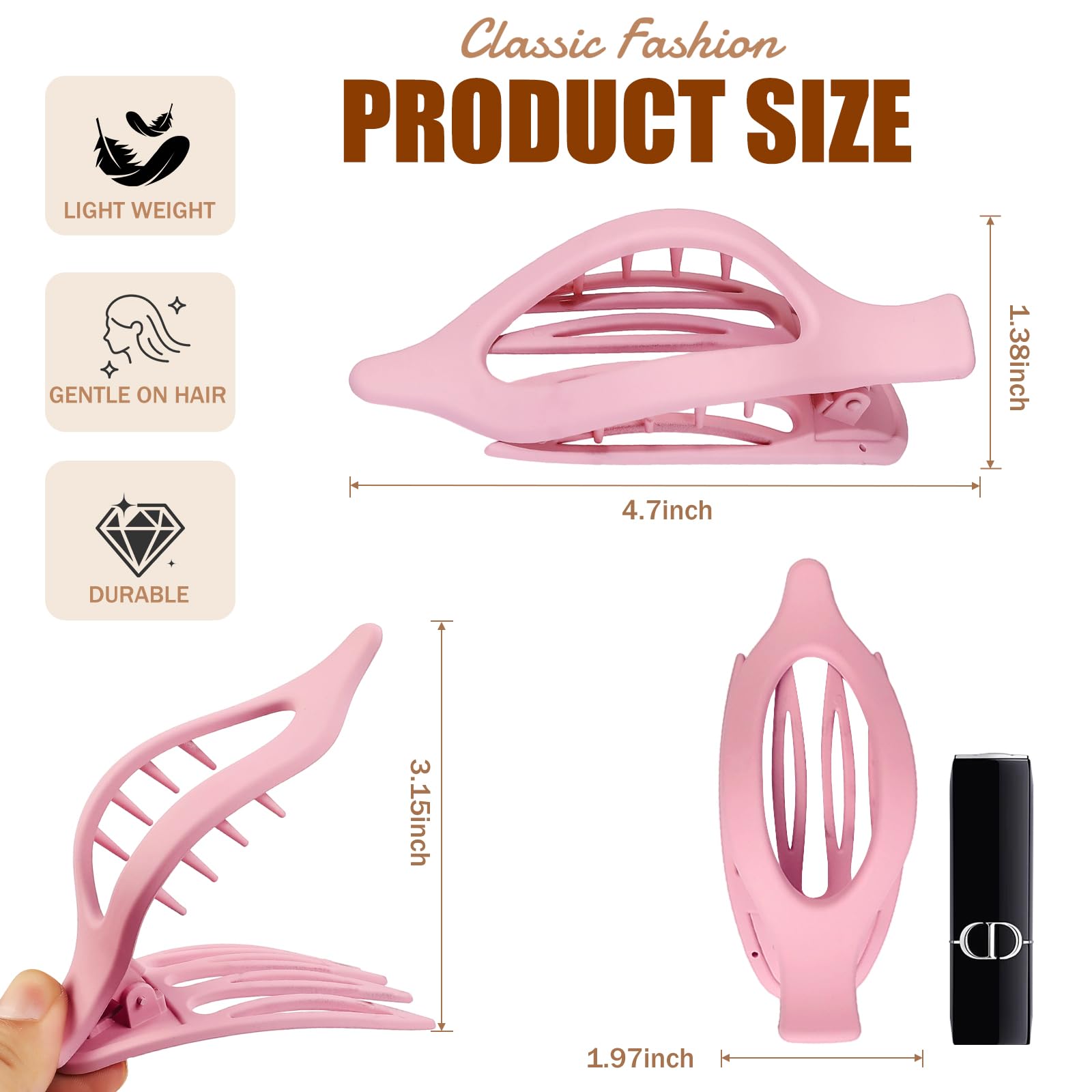 USDNICE flat hair clip lightweight comfort for all-day wear
