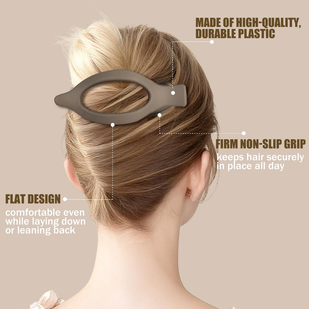 USDNICE brown matte oval clip for comfortable all-day wear