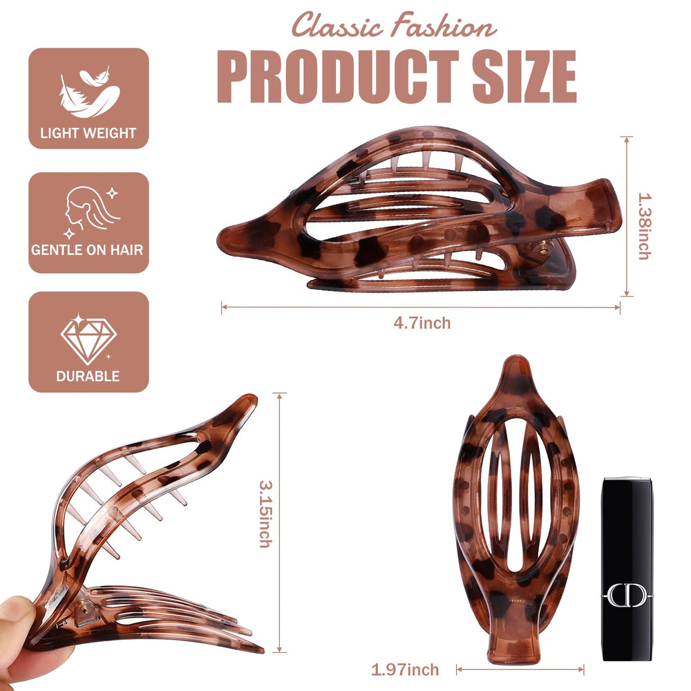 USDNICE flat hair clips in leopard yellow-brown complement warm tones