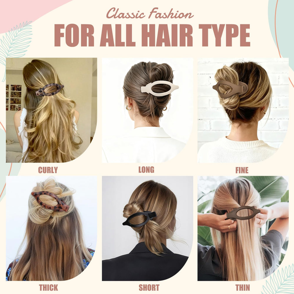 USDNICE flat hair clips in matte dark brown blend with natural hair