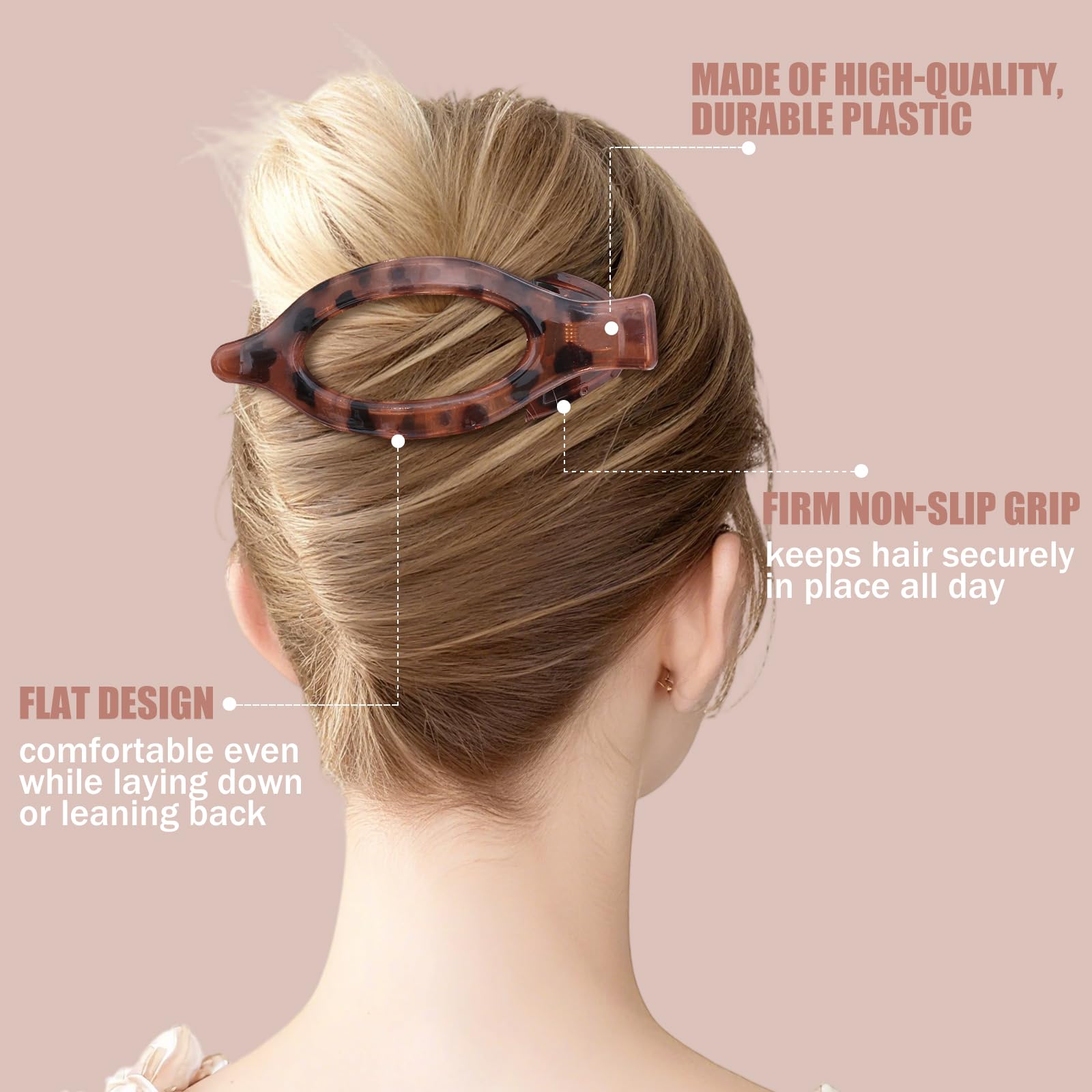 USDNICE flat hair clips in matte light brown blend with lighter shades