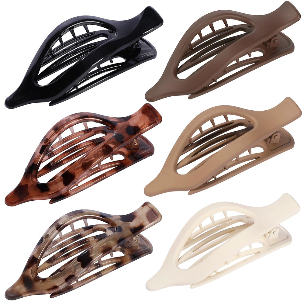 USDNICE flat hair clips on-desk show six-color set overview