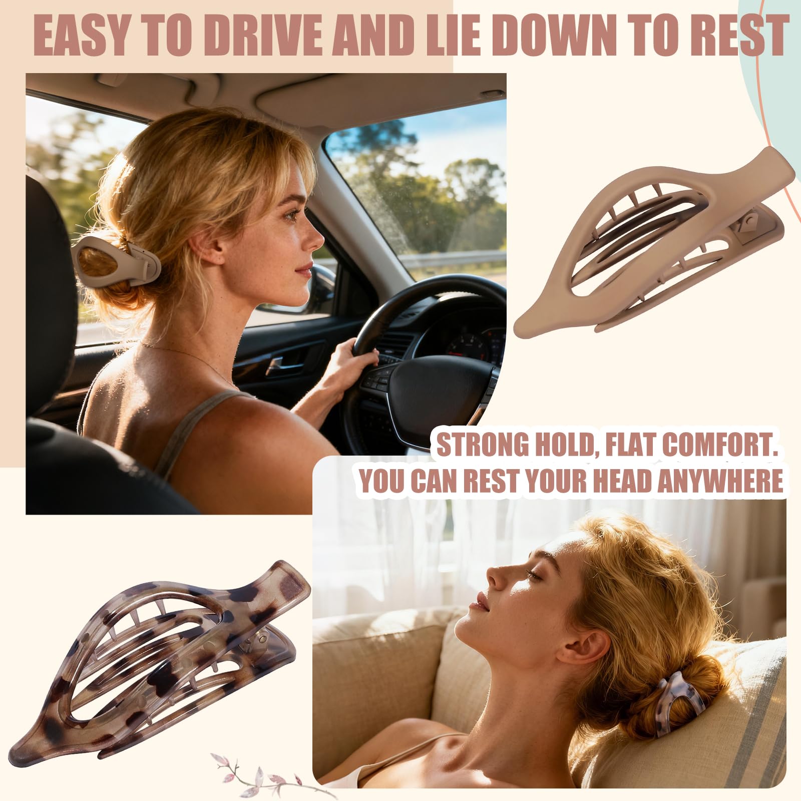 USDNICE flat hair clips in white offer a clean, versatile finish