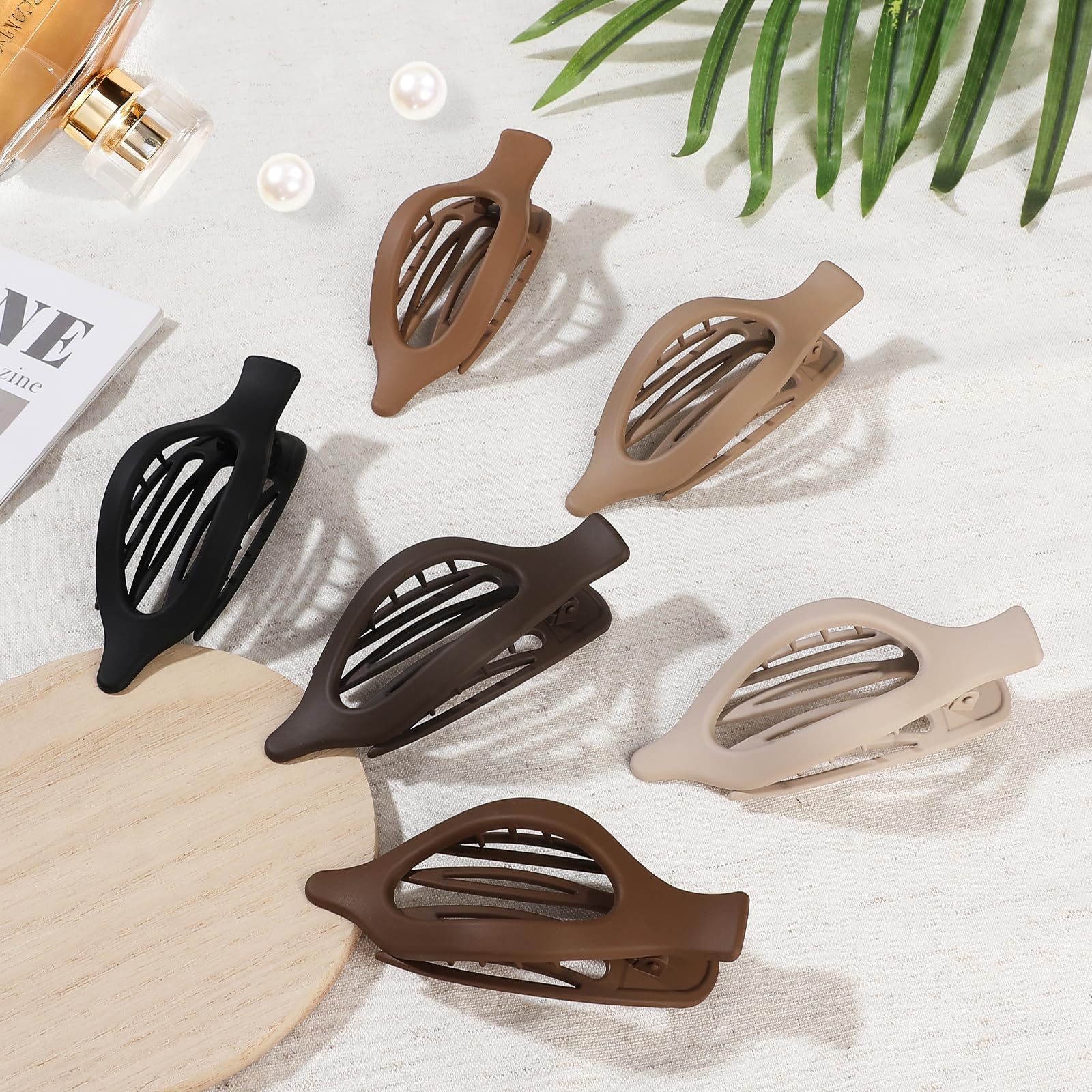 USDNICE brown oval clip—strong grip that stays in place during activity.