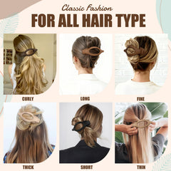 USDNICE oval hair clip brown—comfortable wear for yoga, commuting, or resting.