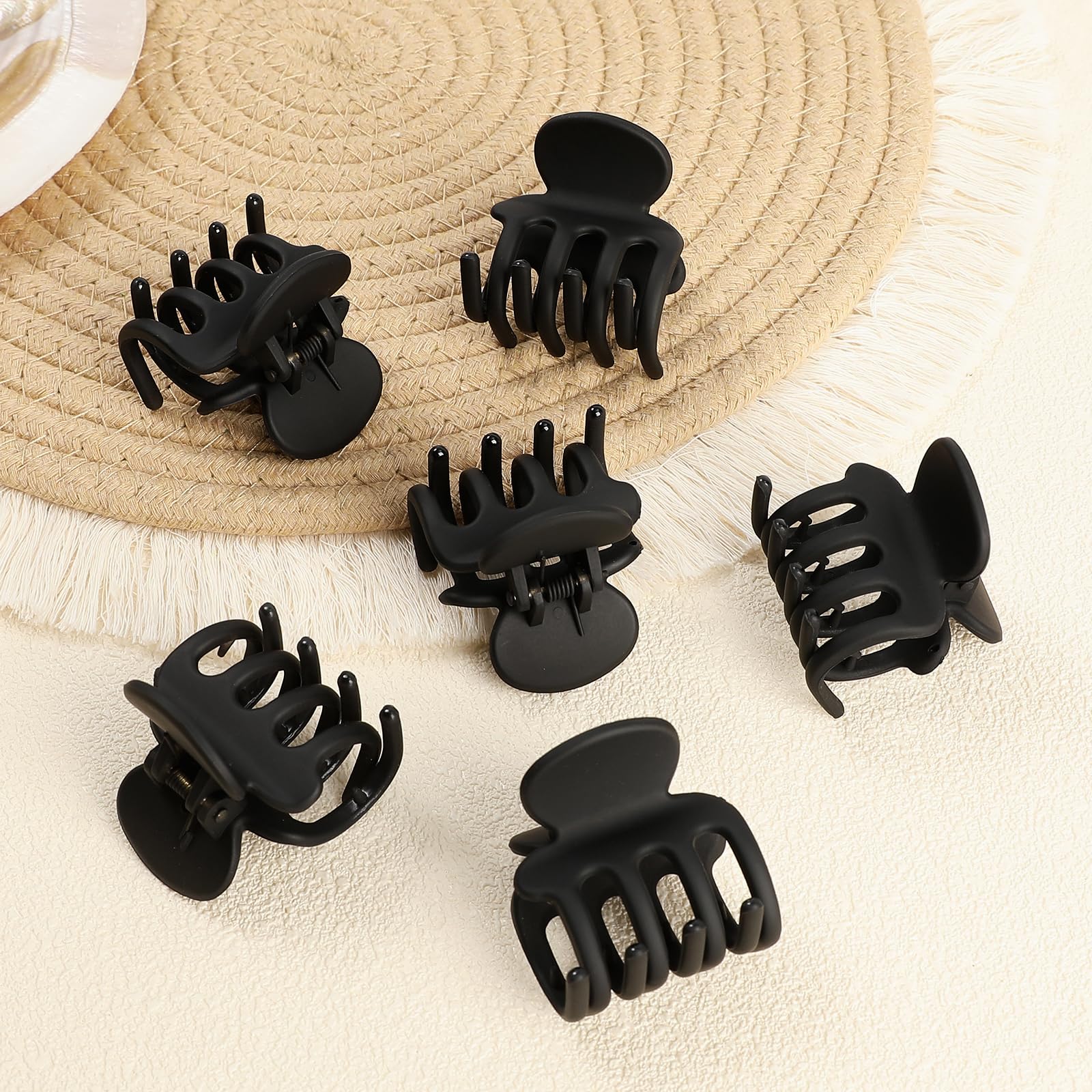 USDNICE matte black clips with non-slip grip for secure daily styling.