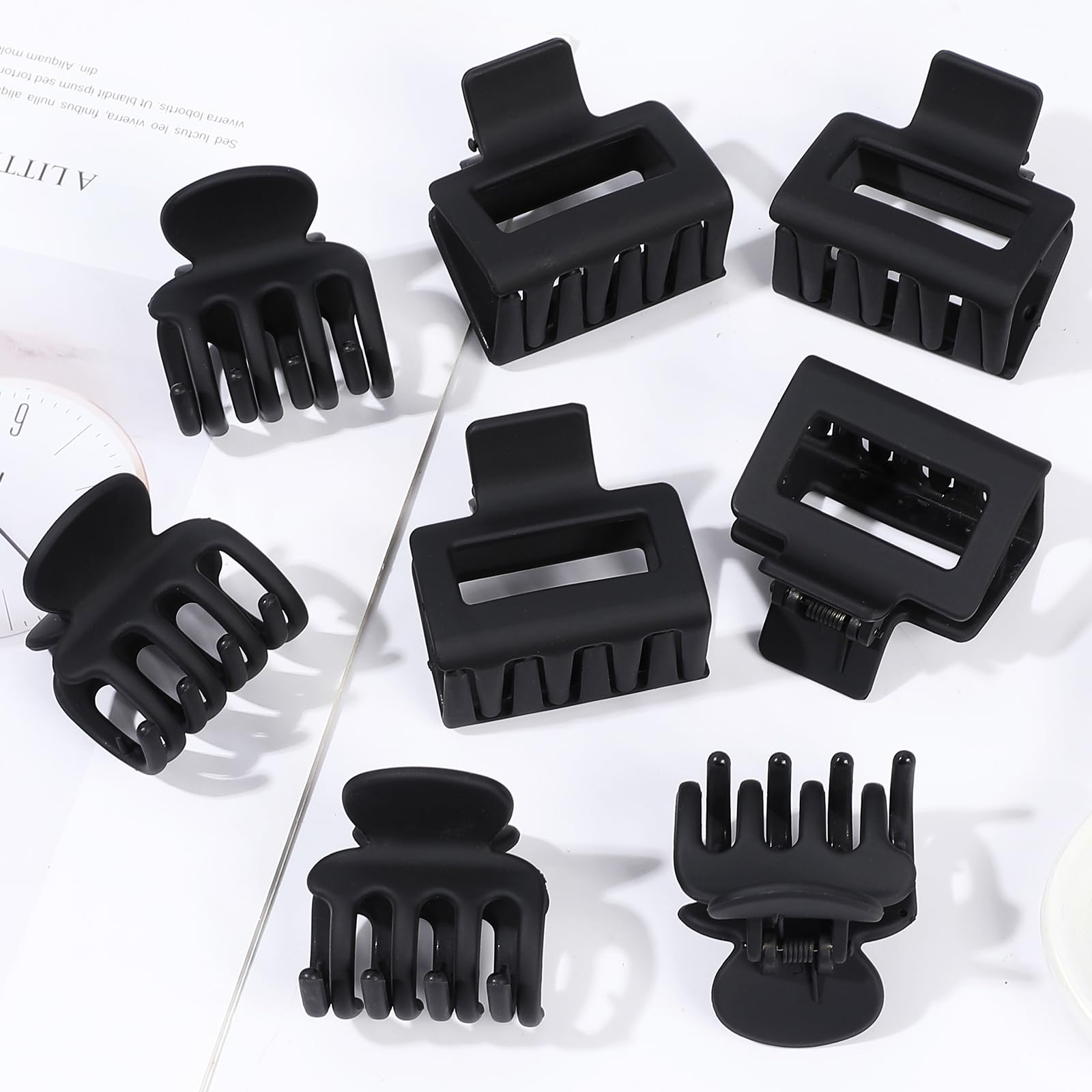USDNICE matte black hair clip with non-slip grip for all-day wear.