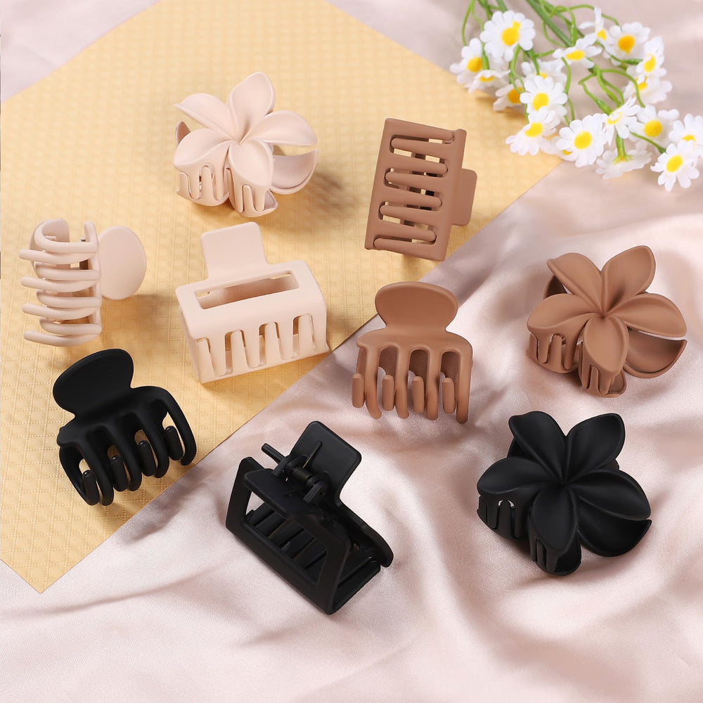 USDNICE pink round claw clip provides strong grip for versatile hair.