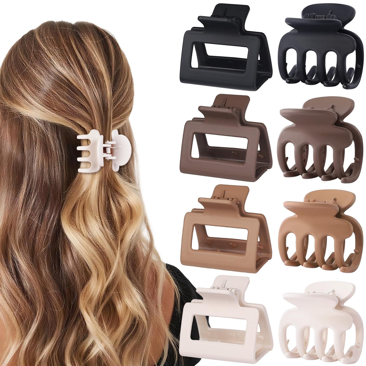 USDNICE pinzas pequeñas rectangulares marrón, agarre cómodo para cabello fino